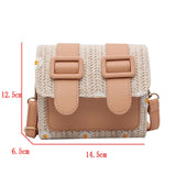 Daisy Embroidery Crossbody Bag Ladies Shoulder Straw Bag