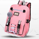 Girls Women Backpacks School Backpack USB Charging Schoolbag Backpack