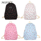 Cherry Print Backpack for Girls Portable School Bag