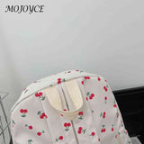 Cherry Print Backpack for Girls Portable School Bag