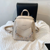 Casual School Women's Backpack Large Capacity PU Leather Women's Backpack