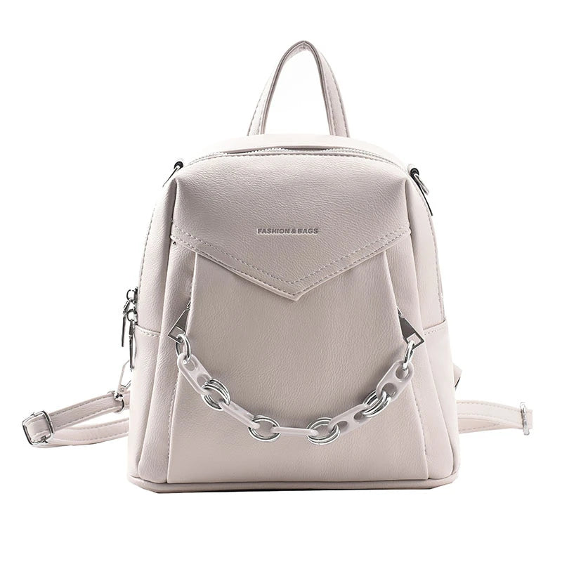 Casual School Women's Backpack Large Capacity PU Leather Women's Backpack