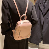 Casual School Women's Backpack Large Capacity PU Leather Women's Backpack