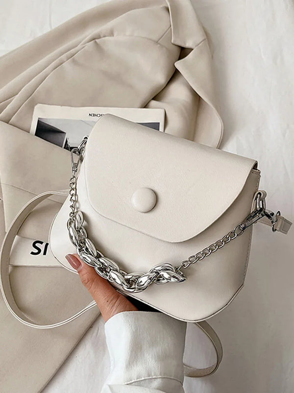 Solid Color Casual Small Shoulder Bag for Women