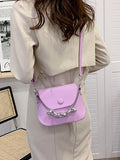 Solid Color Casual Small Shoulder Bag for Women