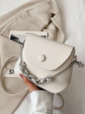 Solid Color Casual Small Shoulder Bag for Women