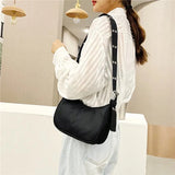 Waterproof Nylon Crossbody Bag Girls Underarm Handbag Purse