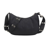 Waterproof Nylon Crossbody Bag Girls Underarm Handbag Purse
