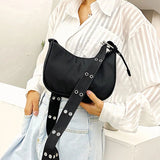 Waterproof Nylon Crossbody Bag Girls Underarm Handbag Purse