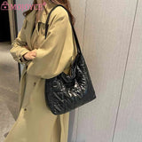 Casual Shoulder Handbags Nylon Top-handle Bag Quilted Clutch Handbag