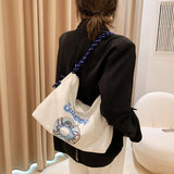 Canvas School Bags Japanese Cartoon Print Messenger Bag
