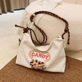 Canvas School Bags Japanese Cartoon Print Messenger Bag