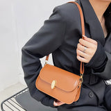 Soft Leather Shoulder Bag for Women Retro Crossbody Saddle Small Bag