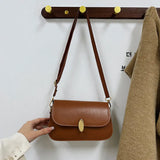 Soft Leather Shoulder Bag for Women Retro Crossbody Saddle Small Bag