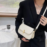 Soft Leather Shoulder Bag for Women Retro Crossbody Saddle Small Bag