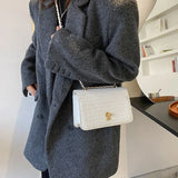 Casual Handbag Women High Pu Leather Shoulder Bag Winter Crossbody Bag