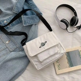 Embroidered Canvas Shoulder Bag Messenger Crossbody Bag