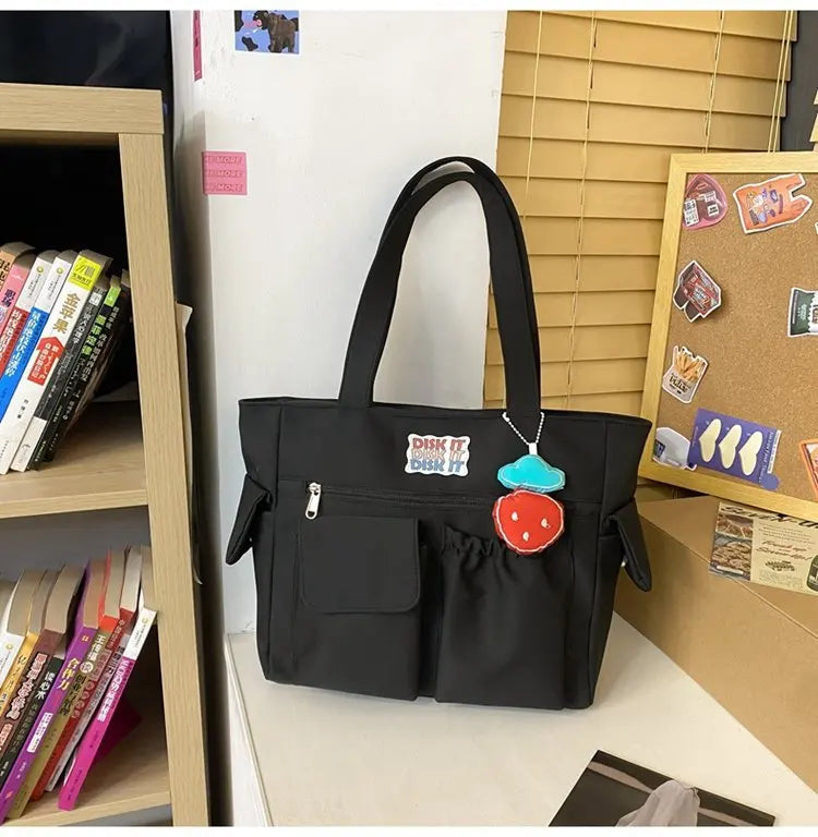 Casual Women Tote Bag Large Capacity Solid Nylon Female Single Shoulder Bag