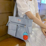 Casual Women Tote Bag Large Capacity Solid Nylon Female Single Shoulder Bag