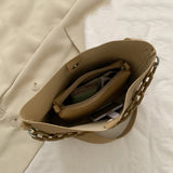 Casual Simply Buckets Pu Leather Shoulder Bag