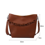Casual Simply Buckets Pu Leather Shoulder Bag
