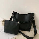 Casual Simply Buckets Pu Leather Shoulder Bag