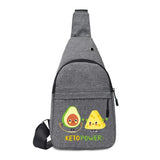 Avocado Print Small Backpack Chest pack Earphone Hole Girls Crossbody Bag