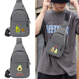 Avocado Print Small Backpack Chest pack Earphone Hole Girls Crossbody Bag
