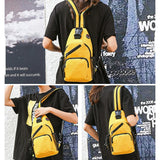 Casual Small Backpack Women Girls Chest Bag Earphone Hole Female Crossbody Pack