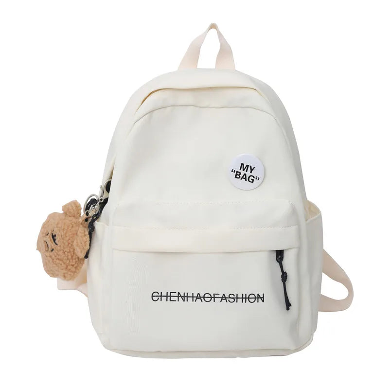 Casual Small Backpacks Women Solid Shoulder Bag Nylon Teenage Girl School Bag