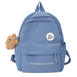 Casual Small Backpacks Women Solid Shoulder Bag Nylon Teenage Girl School Bag