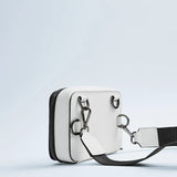 Casual Small Box Ladies Messenger Bag PU Leather Wide Shoulder Strap
