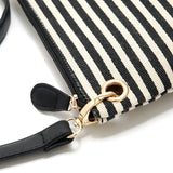 Stripe Panelled PU Leather Crossbody Shoulder Messenger Bags