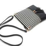 Stripe Panelled PU Leather Crossbody Shoulder Messenger Bags