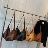 Casual Leather Shoulder Bag for Women High Capacity Handbag Solid Female