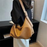 Casual Leather Shoulder Bag for Women High Capacity Handbag Solid Female