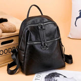 Soft PU Leather Backpack For Teenage Girls Women School Shoulder Bag