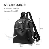 Soft PU Leather Backpack For Teenage Girls Women School Shoulder Bag