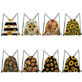 Yellow Sunflower Print Backpack Casual Softback Bag for Students