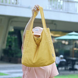Casual Solid Canvas Shoulder Bags Large Capacity Female Tote Bag
