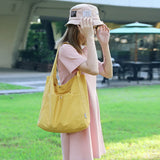 Casual Solid Canvas Shoulder Bags Large Capacity Female Tote Bag