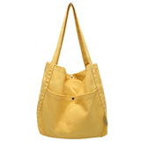 Casual Solid Canvas Shoulder Bags Large Capacity Female Tote Bag