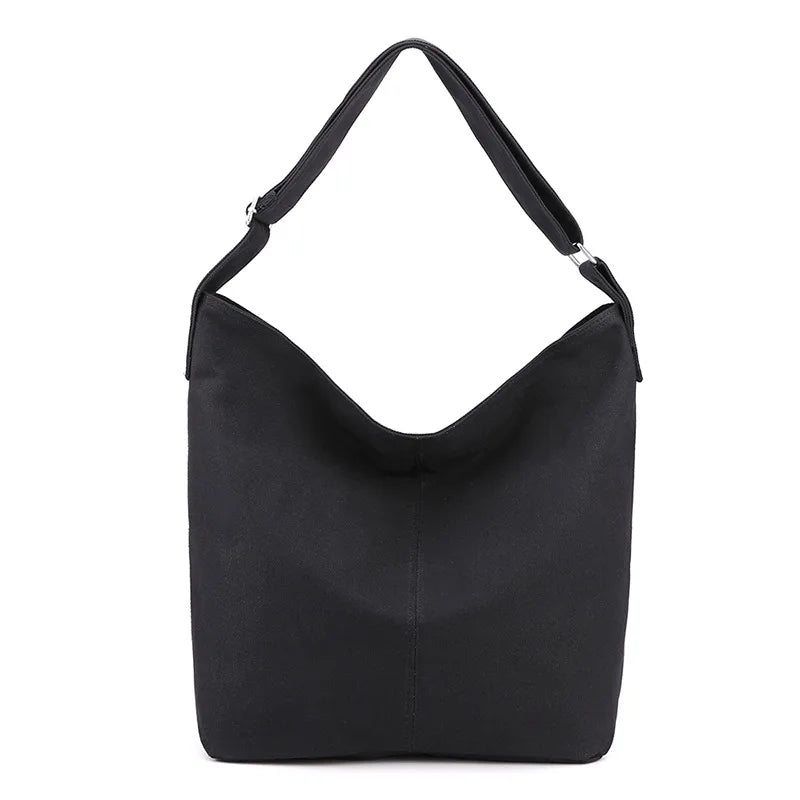 Casual Solid Handbag Shoulder Bag for Women Large Capacity Canvas Bag
