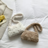 Women Heart Plush Top-handle Shoulder Bag
