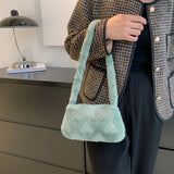 Women Heart Plush Top-handle Shoulder Bag