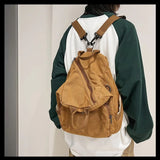 Solid Canvas Women's Backpack Large Capacity School Travel Bagpack