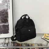 Solid Canvas Women's Backpack Large Capacity School Travel Bagpack