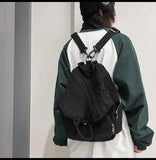 Solid Canvas Women's Backpack Large Capacity School Travel Bagpack