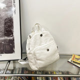 Solid Canvas Women's Backpack Large Capacity School Travel Bagpack