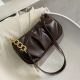 Casual Solid Underarm Shoulder Bag with Zipper Closure